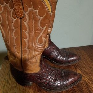 Mens Plainsman Alligator cowboy boots 9 1/2 D
